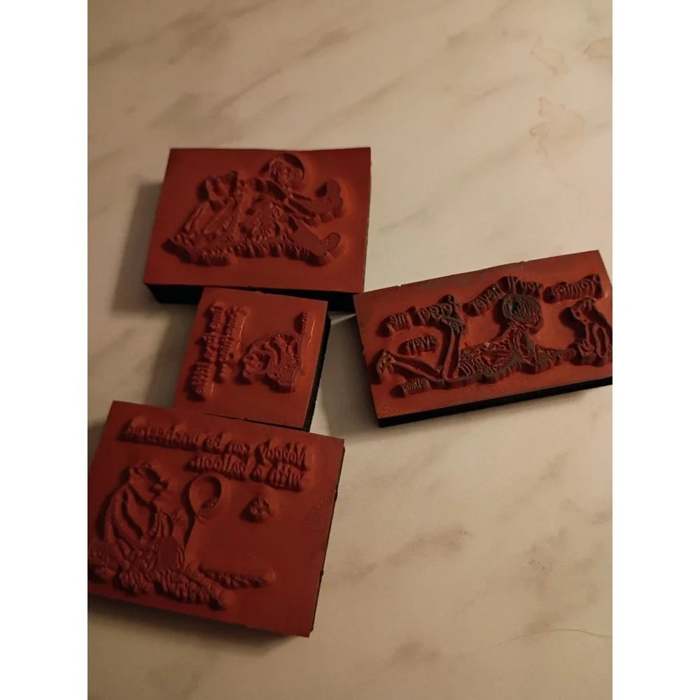 Winnie the Pooh Christopher Robin Rubber Stamps Set of 4 Quote Stamps Disney